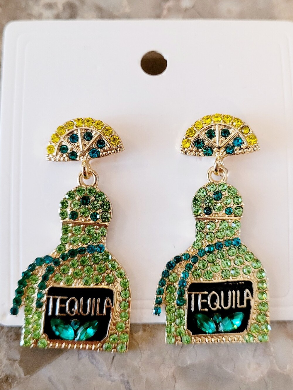 🌺Tequila Bottle Rhinestone Earings Party Accessories Cocktail Earings